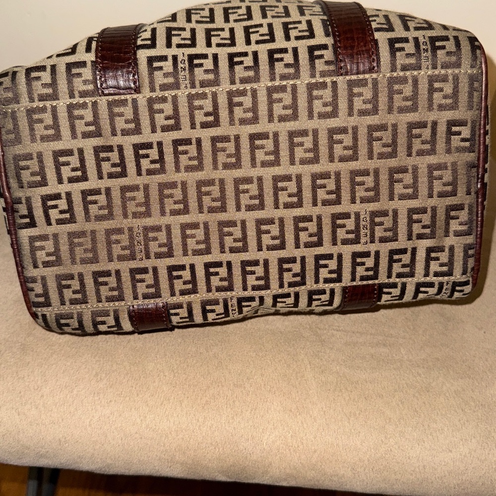 Fendi Beige and Dark Brown Monogram Tote - Picture 8 of 9